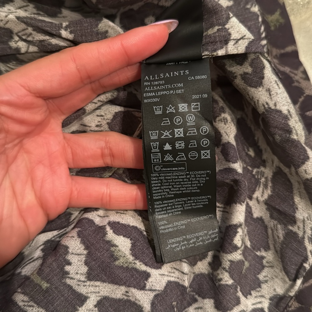 AllSaints Leopard Print Pajama Set - Picture 6 of 11